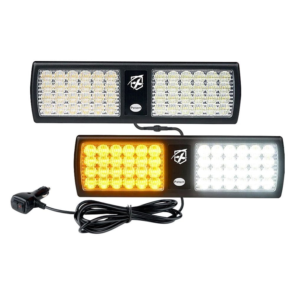 Xprite Agent Series 11.8" 48-LED White/Amber Surface Mount Visor Light