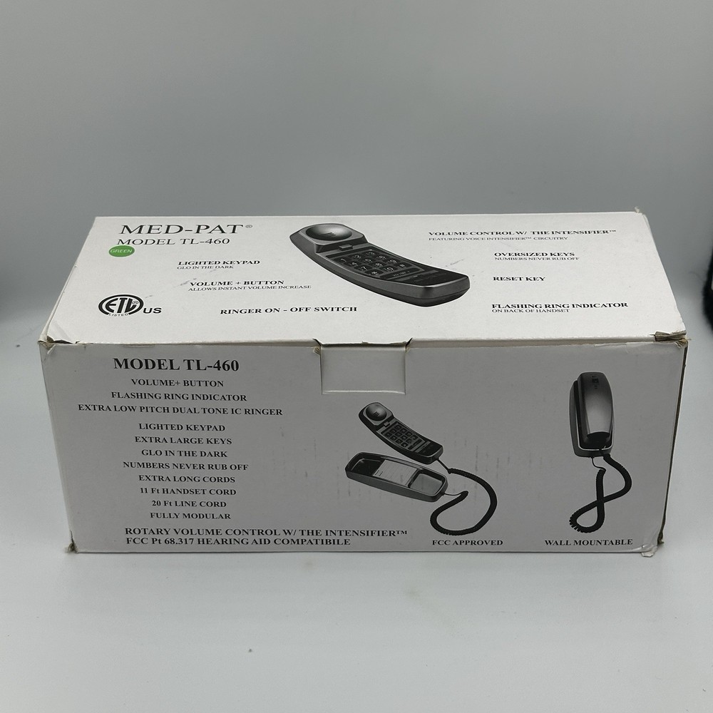 Med-Pat TL-460 Silver Wall Mount Telephone w/Indicator Light OPEN BOX/FREEUSSHIP