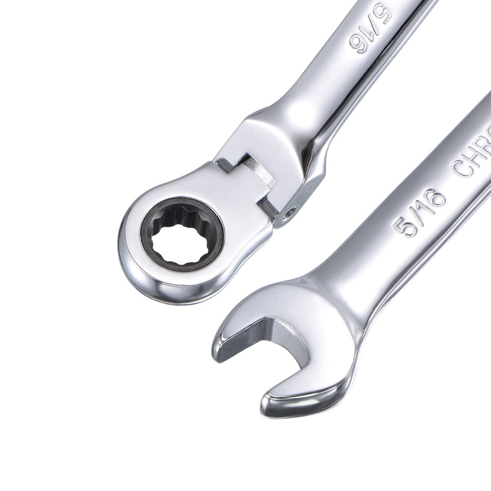 5/16" Flex-Head Ratcheting Combination - SAE 72 Teeth 12 Point Box Ended