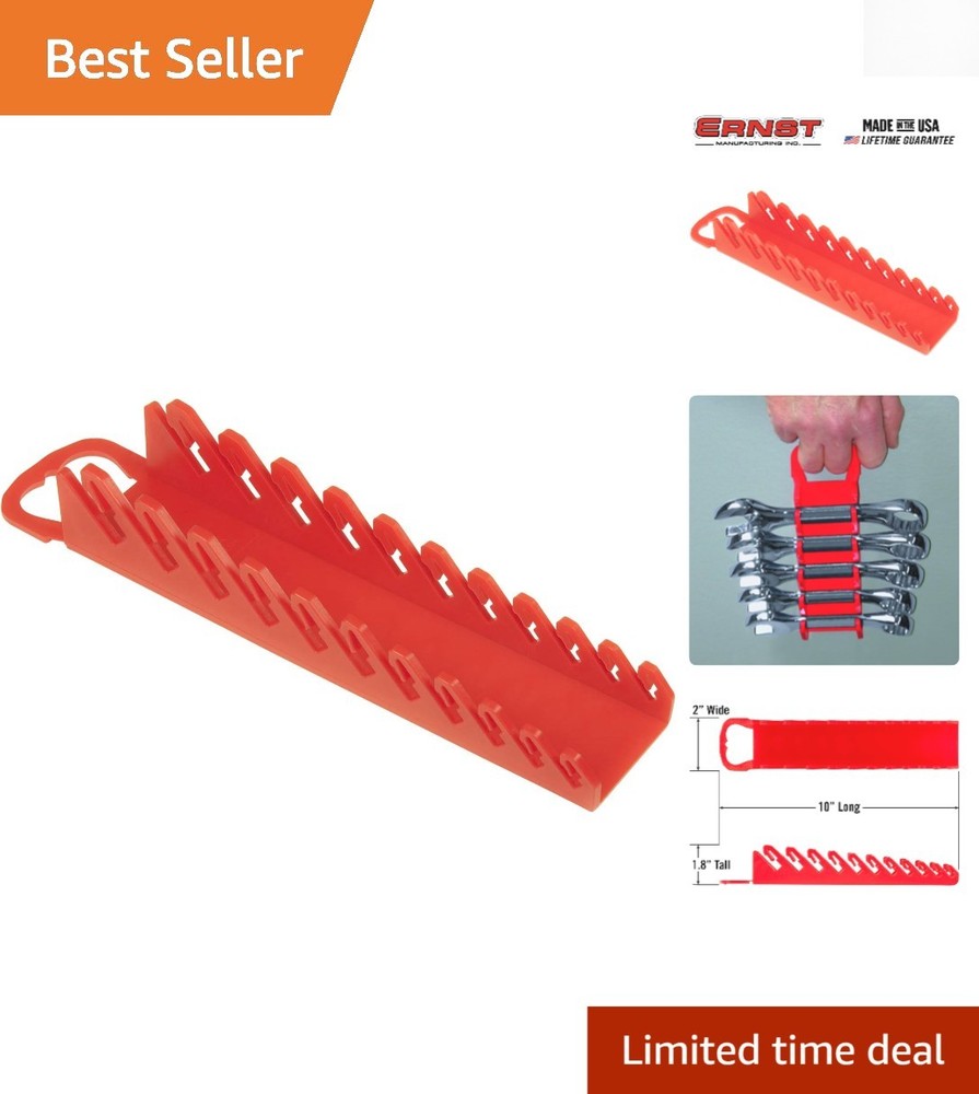 Portable Red Wrench Organizer - 11 Tool Capacity for Efficient Tool Storage