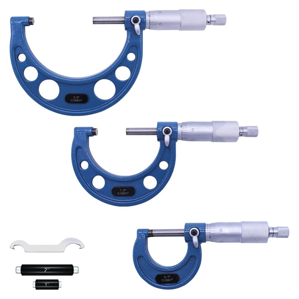 BEGOOTION 0-3" Outside Micrometer Set, 3PCS Set