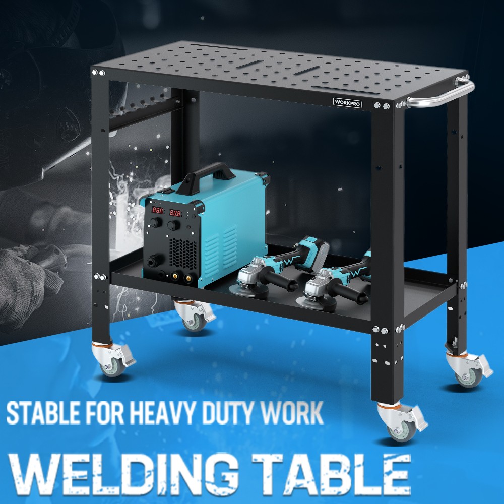 WORKPRO 36"×18" Welding Table 1200 lbs Load Capacity 5/8" Hole Welding Workbench