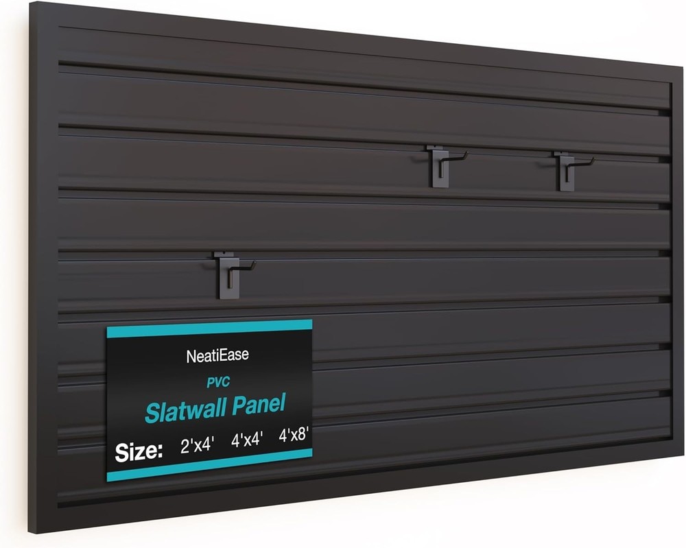 Slatwall Panel Wall Storage Systems, 2 x 4ft Slat Wall Paneling Garage Wall O...