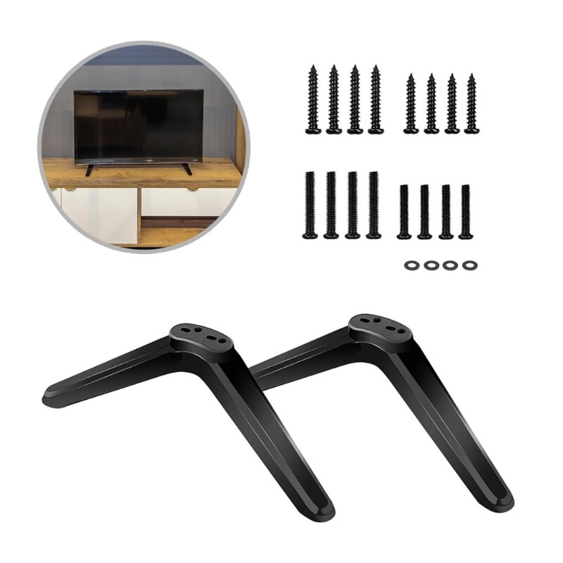 ABS TV Base Stand Quick Install Customizable Height and Viewing Angle