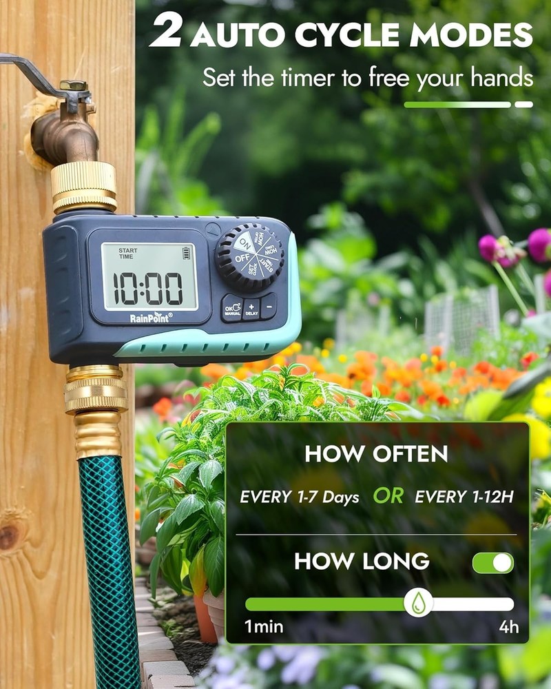 Multi-Scene Programmable Sprinkler Timer with Brass Construction for Outdoor Use