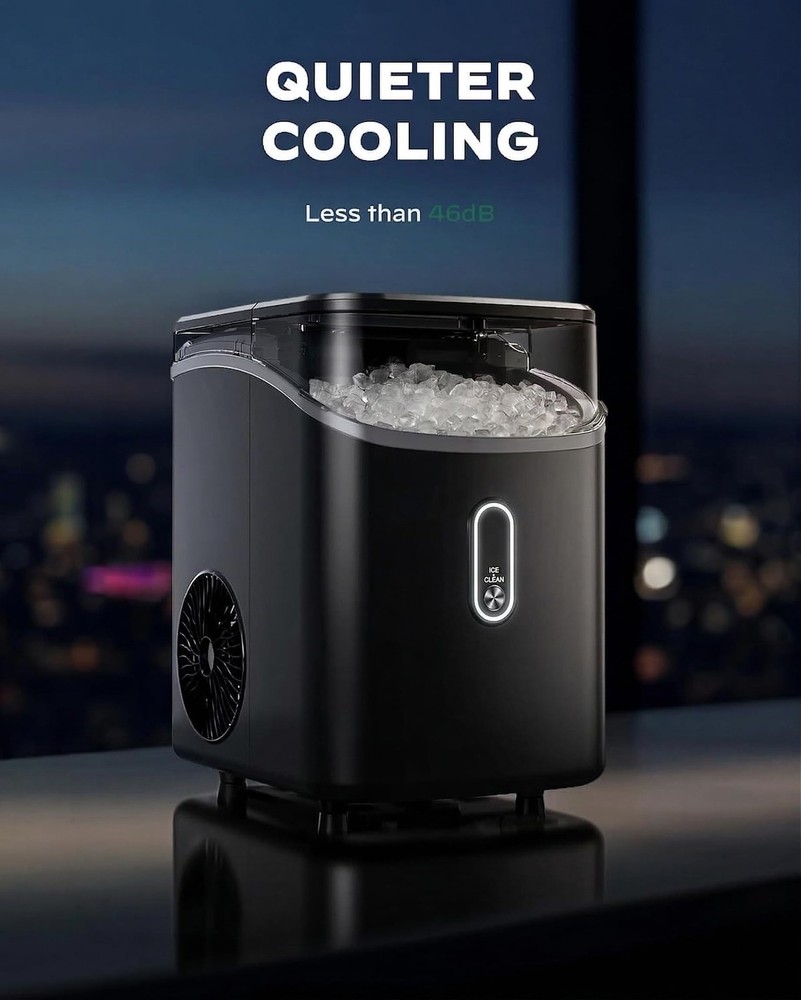 Nugget Ice Maker Countertop, Pebble Ice Maker with Soft Chewable Ice, One-Cli...