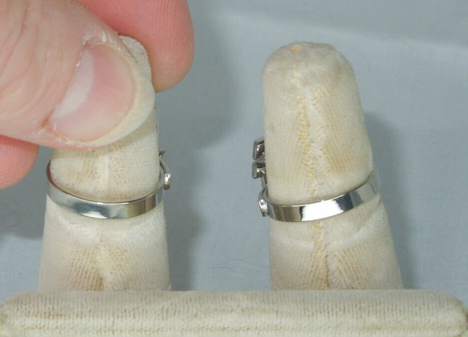 2 Ring Blanks Settings Cabochon Adjustable silver Plated Brass NEW 84V