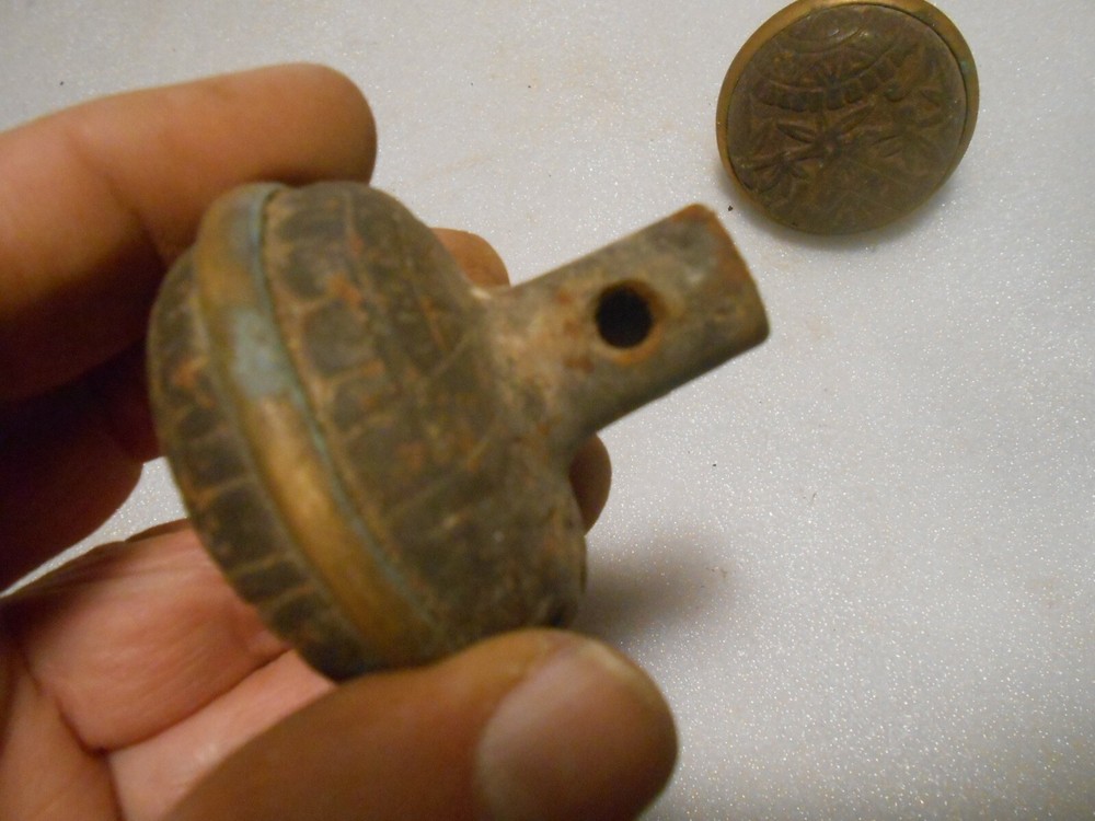 Two Antique Eastlake Cast Iron Ornate Door Knobs D5