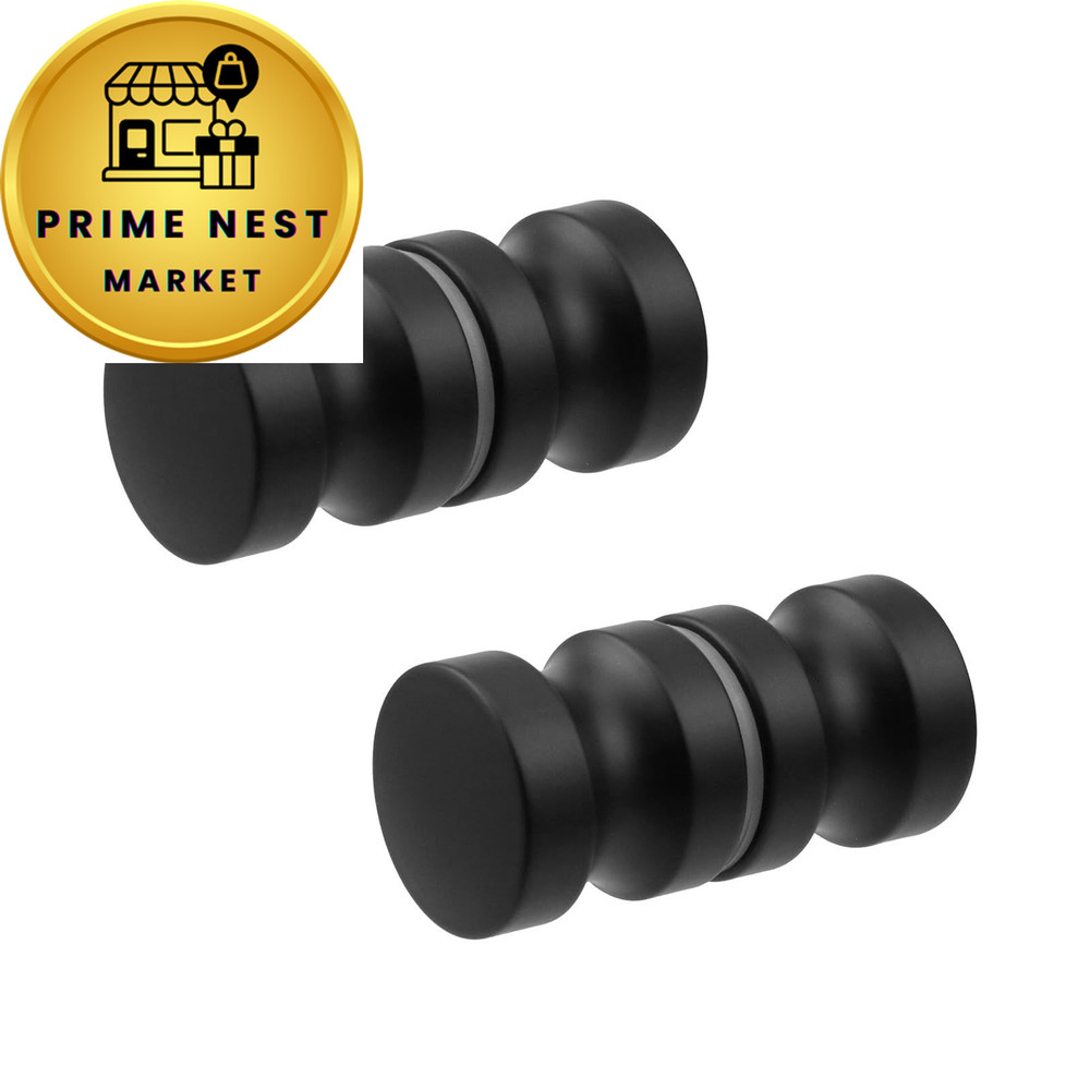 Antrader Shower Door Knobs Double Sided,Shower Glass Black