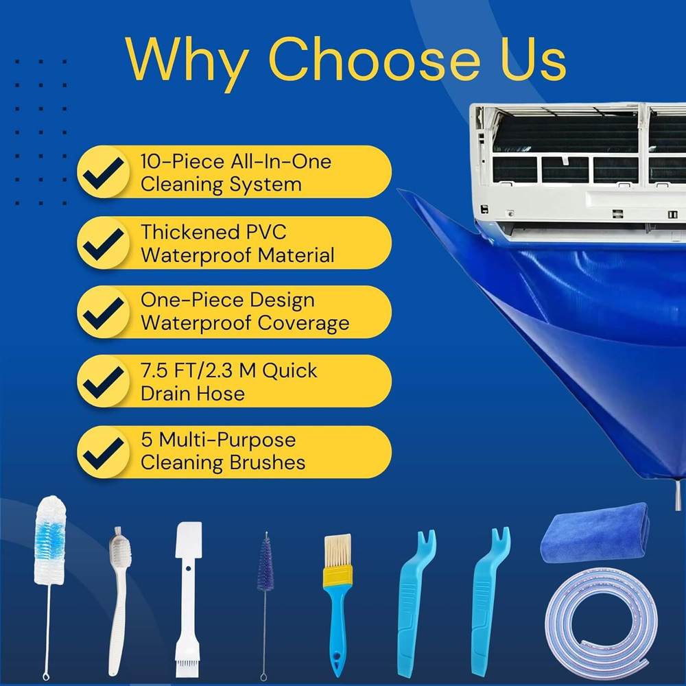 Mini Split Air Conditioner Cleaning Kit - 10 Piece Set