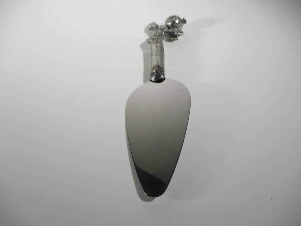 pewter- handled cheese spreader handcrafted pomegranate design Patrick Meyer