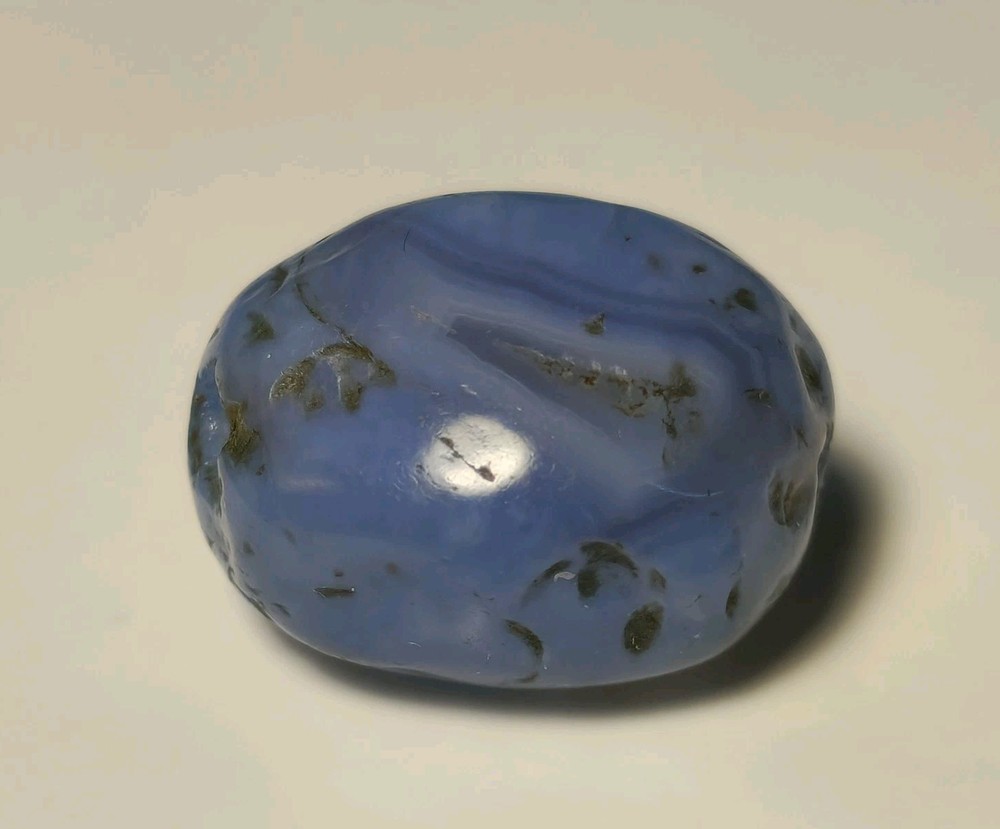 ANCIENT RARE BLUE CHALCEDONY AGATE EYE BEAD