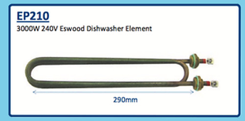 3000W 240V GOLDSTAIN ESWOOD DISHWASHER ELEMENT EP210 290MM