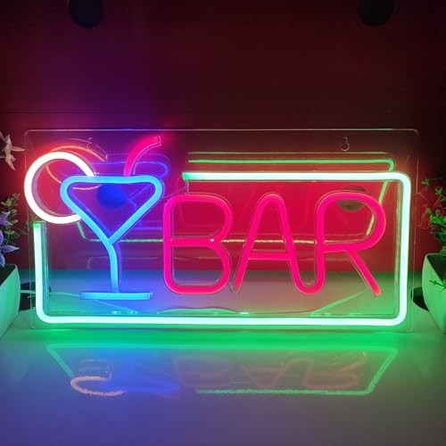 BAR Neon Sign - USB Interface with Switch - Decorations for Red+Green