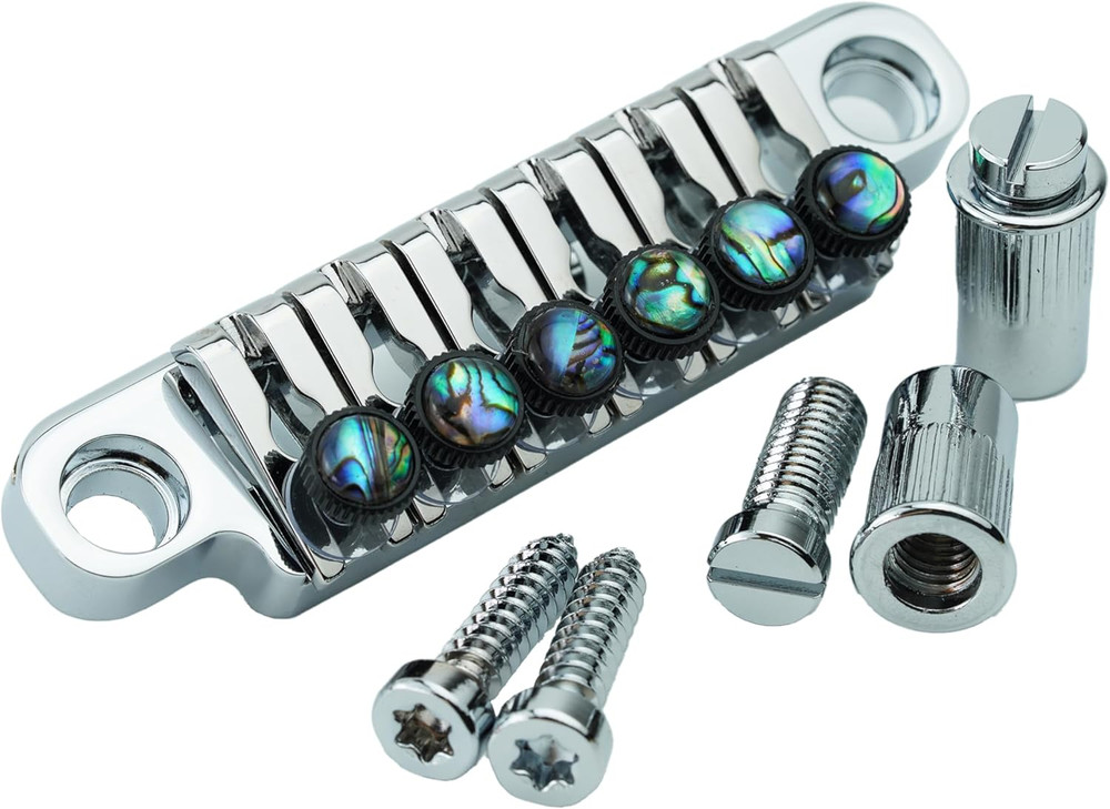 Adjustable Fine-Tuning Zinc Alloy Guitar Bridge Tailpiece with Studs Replacement
