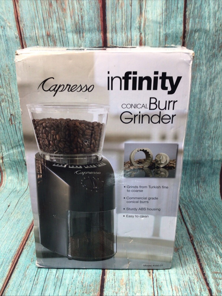 Capresso Infinity Conical Burr Grinder, Black, Model 560.01
