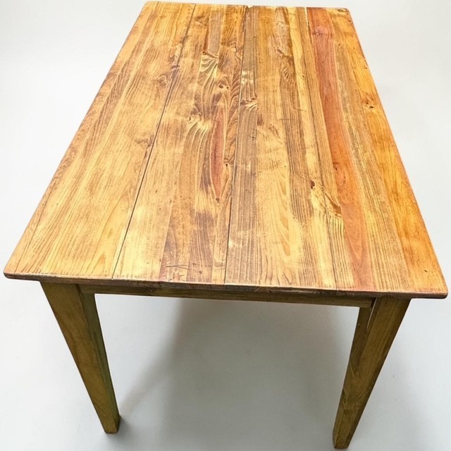Vintage Solid Pine Farmhouse Kitchen Table Refinished Rustic 48x30