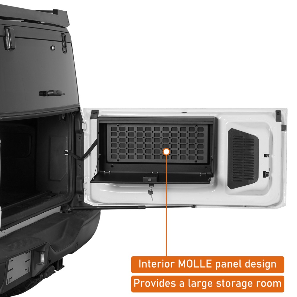 Tailgate Table Storage Lock Box w/Interior MOLLE Panel Fit Ford Bronco 2021-2026
