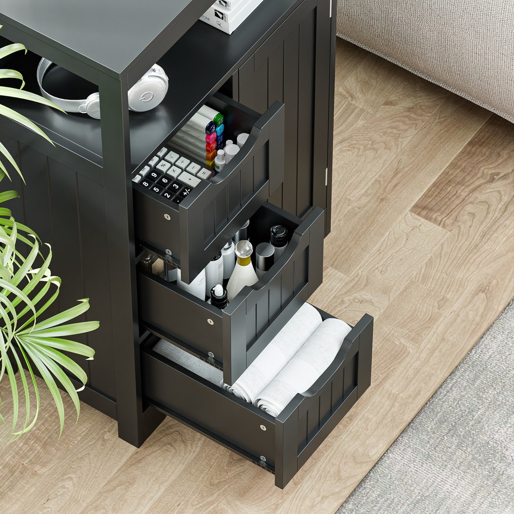 Bathroom Floor Storage Cabinet Freestanding Bathroom Storage Unit with 3 Drawers