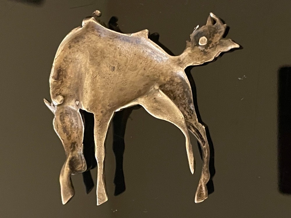 2 Silver tone Metal Horse Appliques