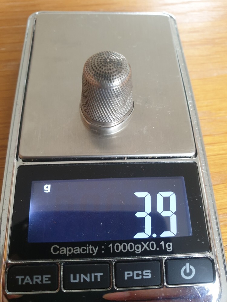Antique Solid Silver Thimble 3.9g Hallmarked Birmingham 1892 S&C Read Descripti