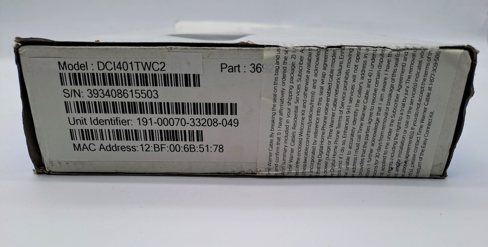 Time Warner Cable DIGITAL ADAPTER HD Easy Setup Kit DCI401TWC2