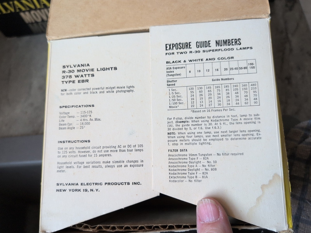 Two Sylvania Movie Lights in original box