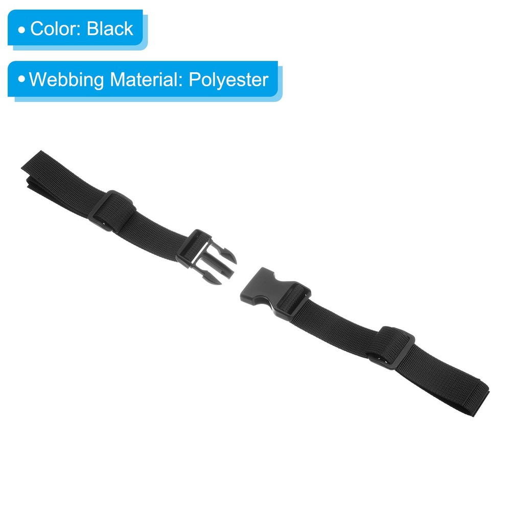 Backpack Belt Straps Waist with Quick-Release Buckle Black