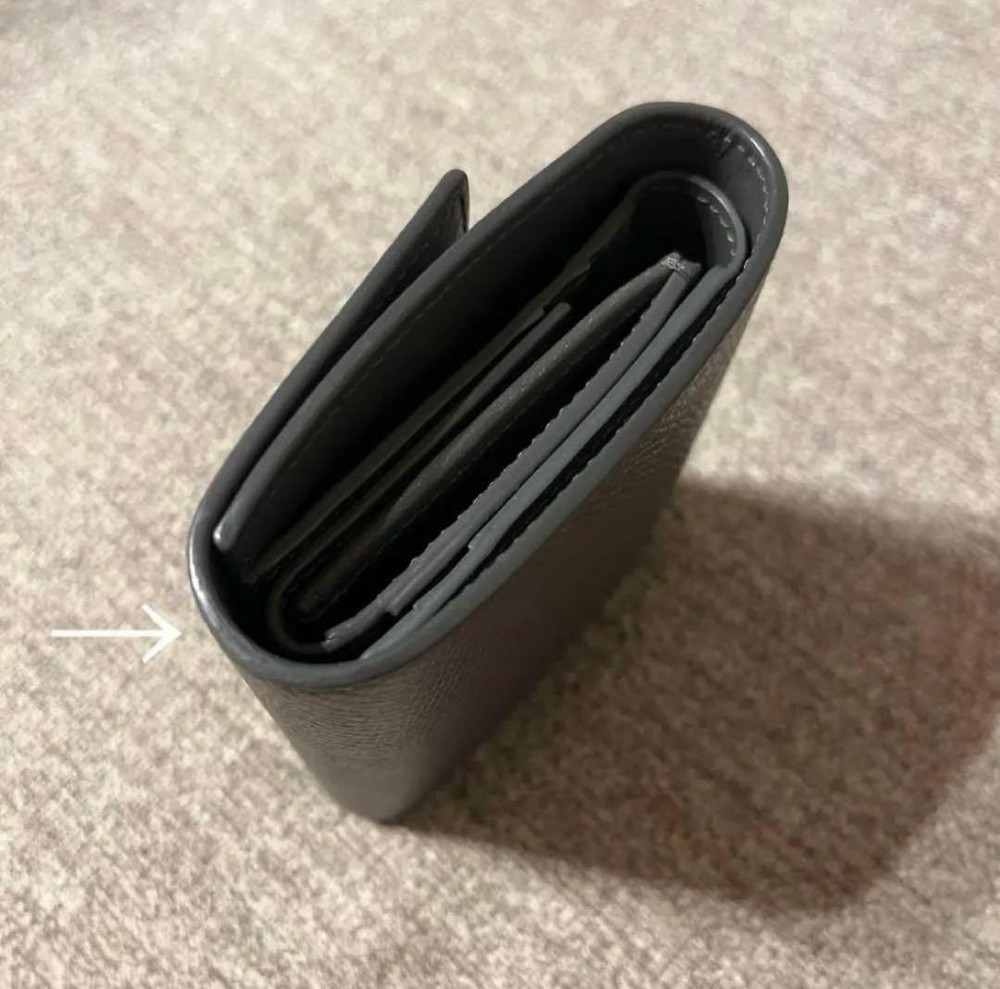 CELINE Small Tri fold Wallet Gray From Japan