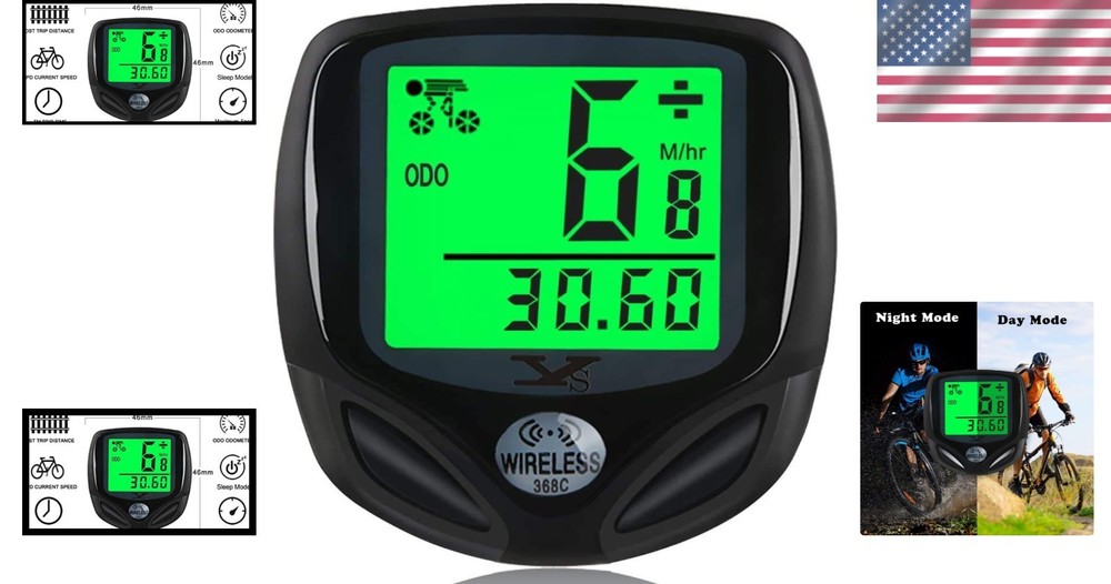 Durable Waterproof Bicycle Computer with LCD Display & Easy Installation - Black