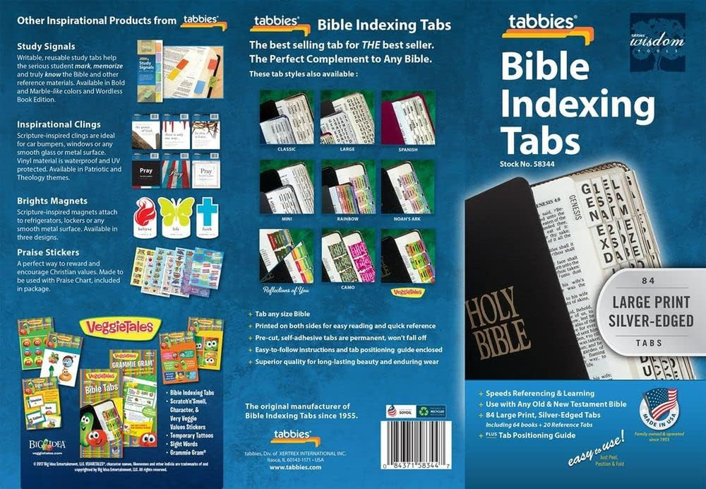 Large Print Bible Indexing Tabs - Silver: Bible Indexing Tabs
