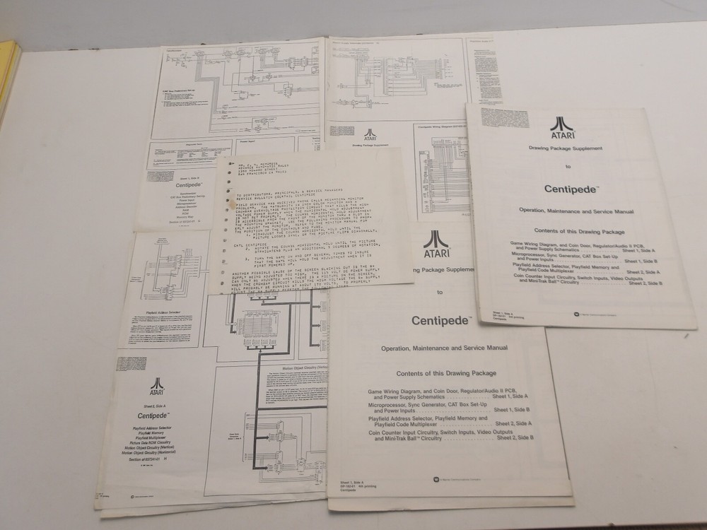 Atari- Centipede - Manuals, Schematics + MORE