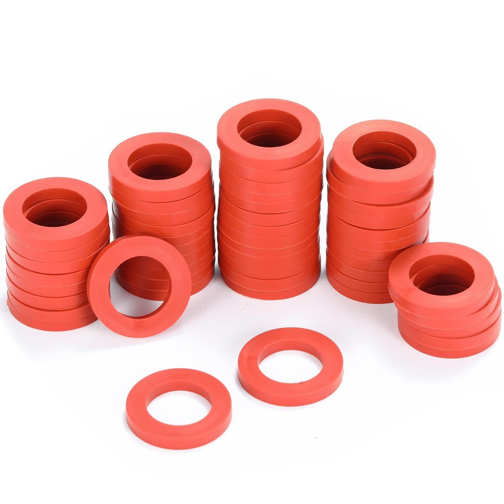 Sanpaint 40 Pieces Garden Hose Washers Rubber 3/4-inch(40 PCS), Red