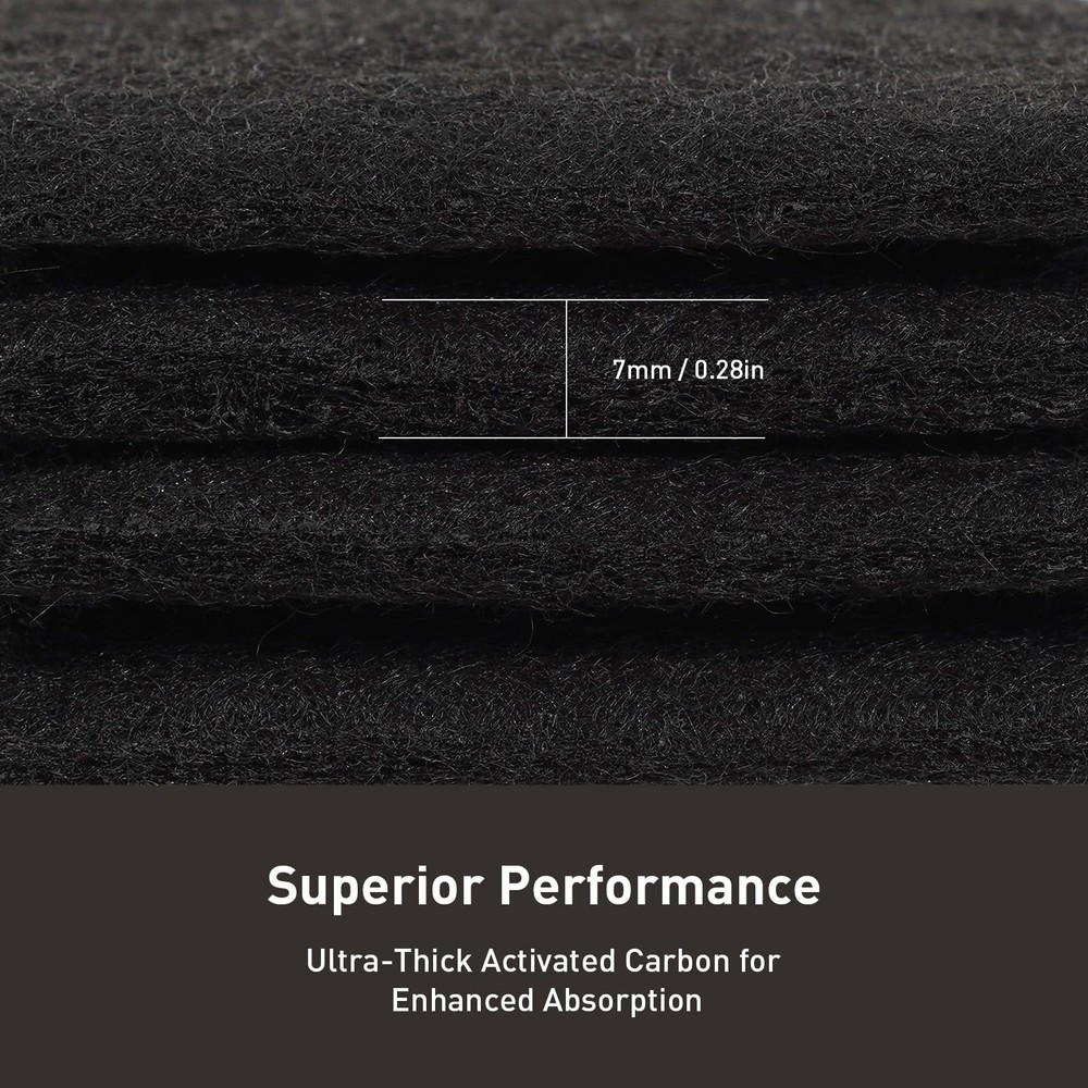 EKO Trash Can Odor Filter Refills for and Refill Pack, Black