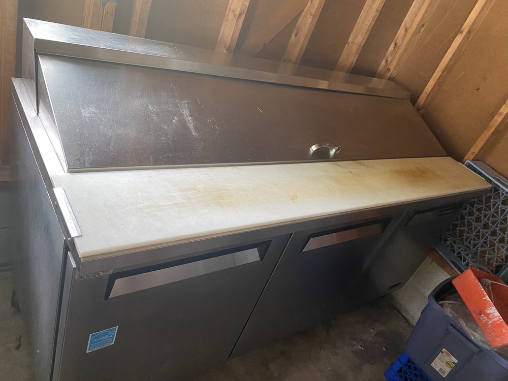 Turbo 2 piece prep table with refrigerator base!