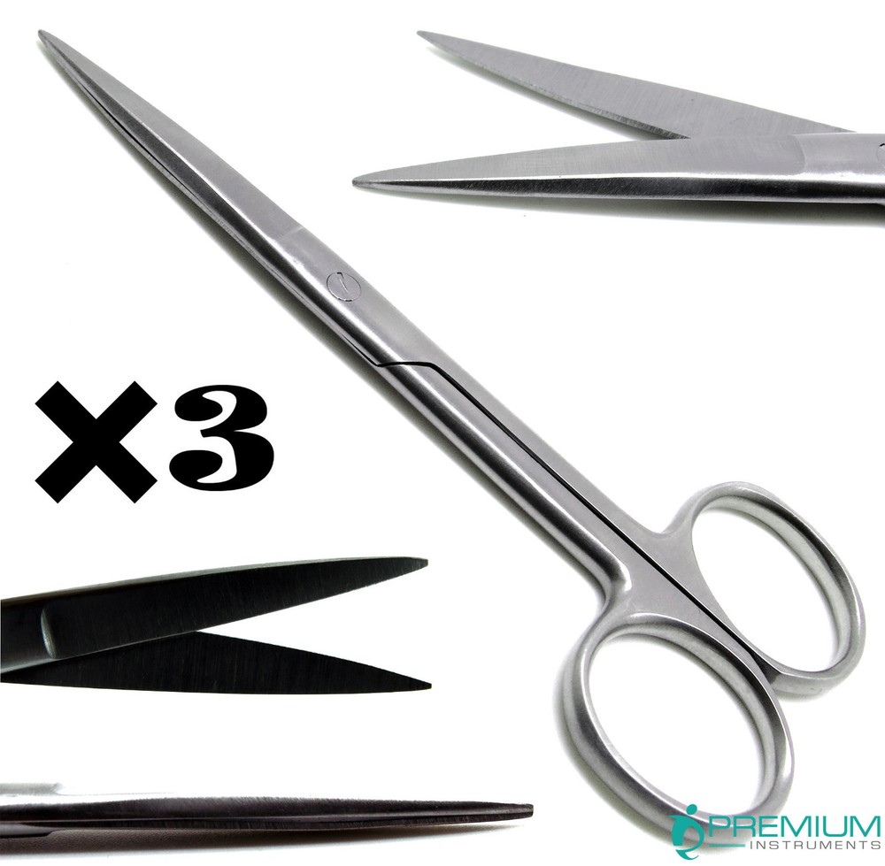3× Surgical Operating Dissecting Scissors 4.5" Straight Sharp/Sharp Instruments