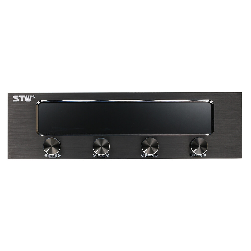 PC CPU 4 Channel Fan Controller Speed Control Adjuster LCD Cooling Front Panel