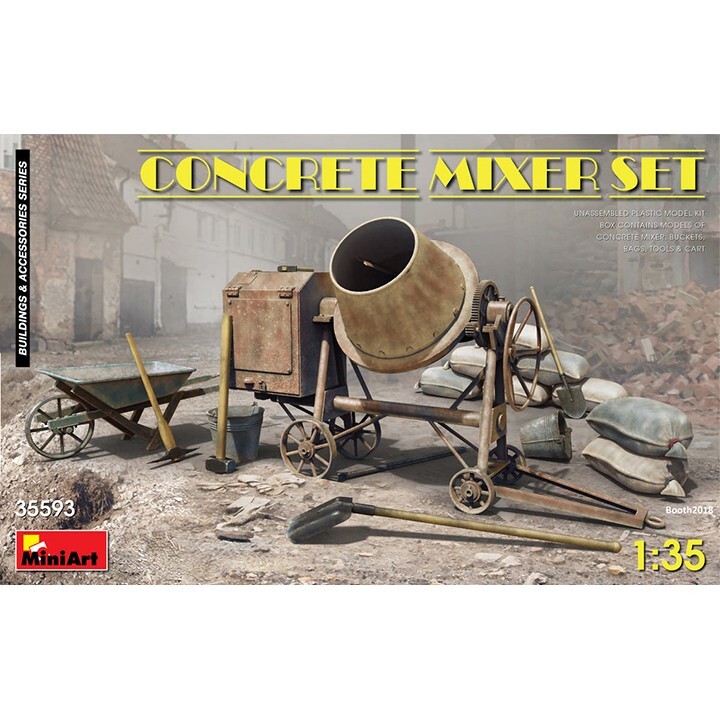 Miniart #35593  1/35 Concrete Mixer Set