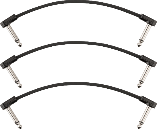 Fender Blockchain 6" Pedal Patch Cables, 3-pack, Angle/Angle