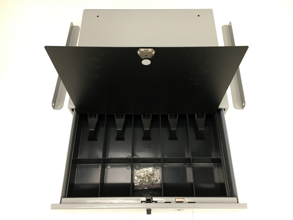 Large Steel Cash Box Grey