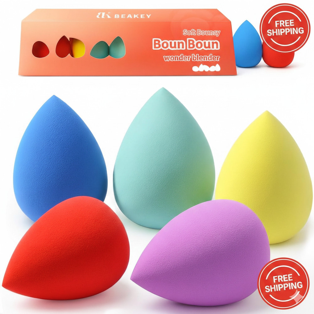 Beakey 5 Pcs Makeup Blender Beauty Sponge Set - Multi-color