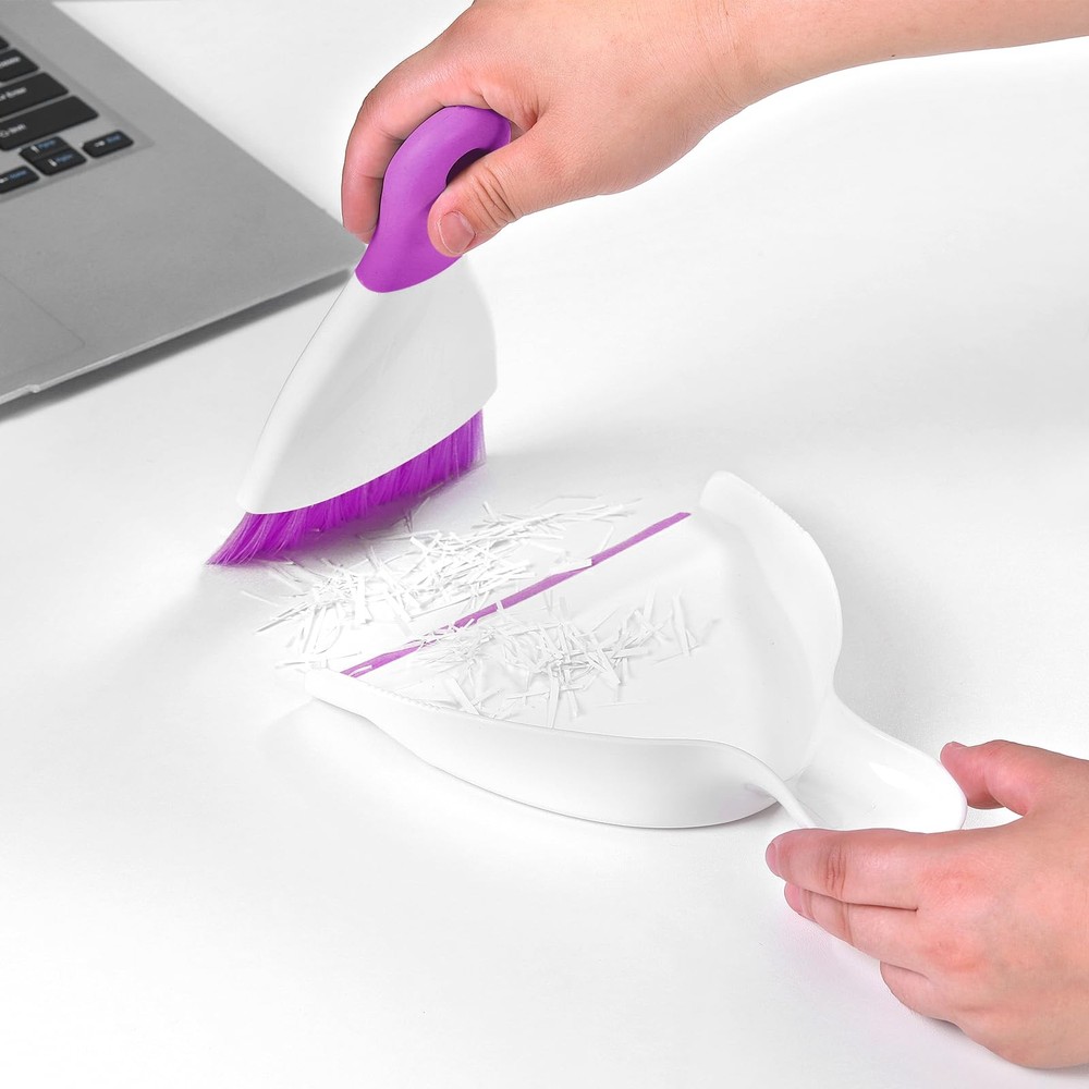 Dustpan and Broom Set Mini Handheld Dust Pan and Broom Combo for Home Table