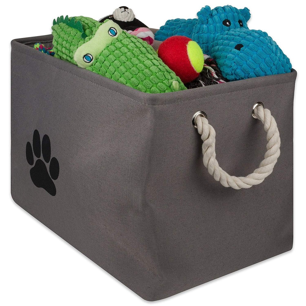 Pet Storage Collection Collapsible Bin, Small Rectangle, Gray