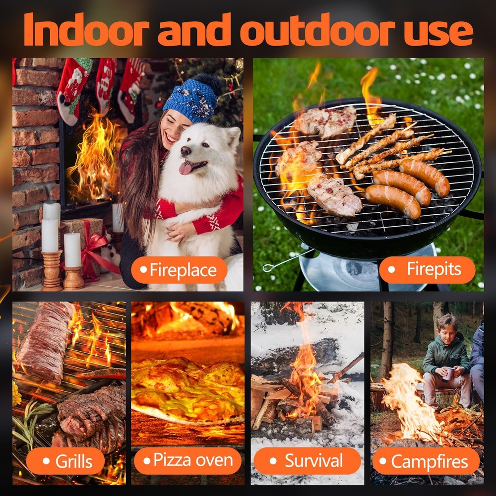 72PCS Fire Starters for Campfires Grill BBQ Camping Fireplace Fire Pit, Quick...