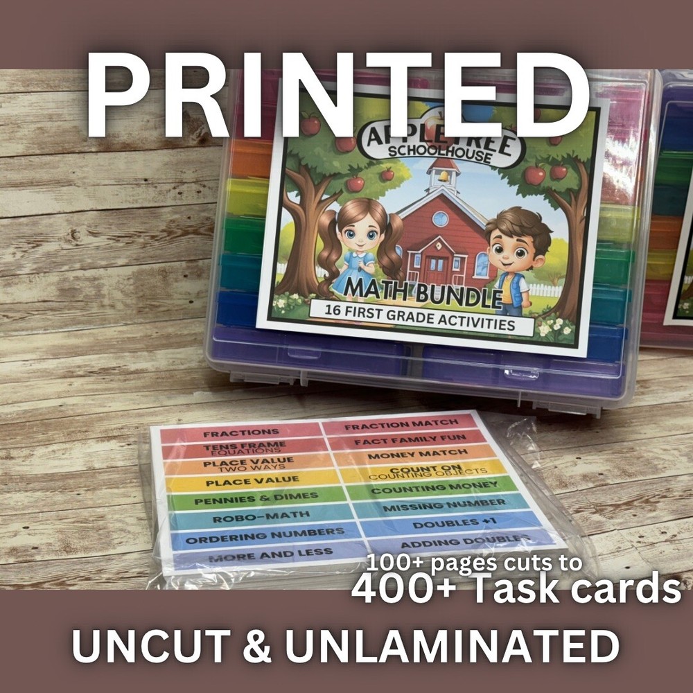 Math - First Grade Learning Bundle - 16 Activity Card sets - #03 (PRINTED ONLY)