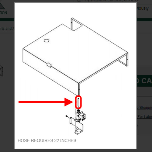 HOSE REQUIRES 22 INCHES #1011514-89
