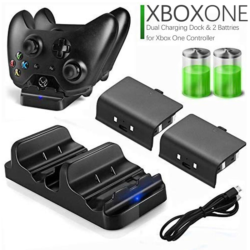 For XBOX ONE Controller Charging Play Dock Station w/ Rechargeable Battery Pack