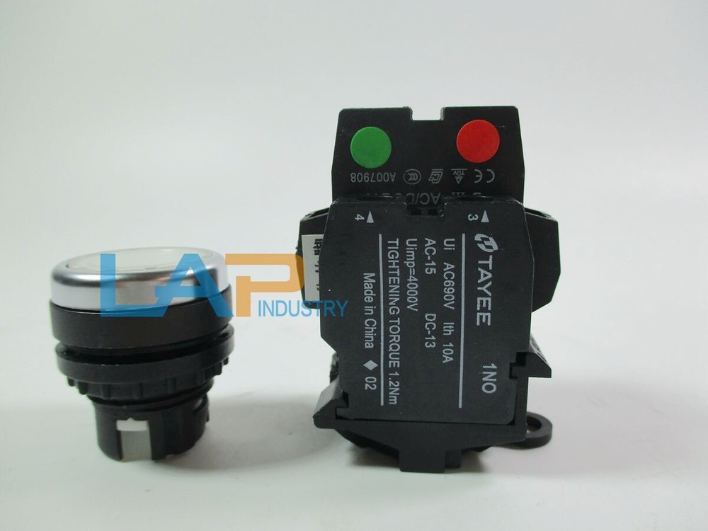 1Pcs New Two-Color Light Button Switch LA42PD2-11 DC24V