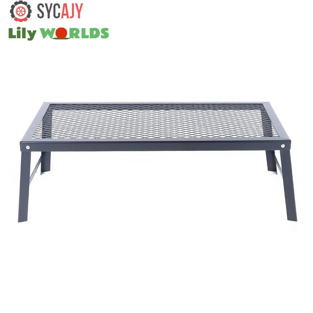 Camping Grill Fire Pit Grate Campfire Cooking Portable Stand Equipment Foldable