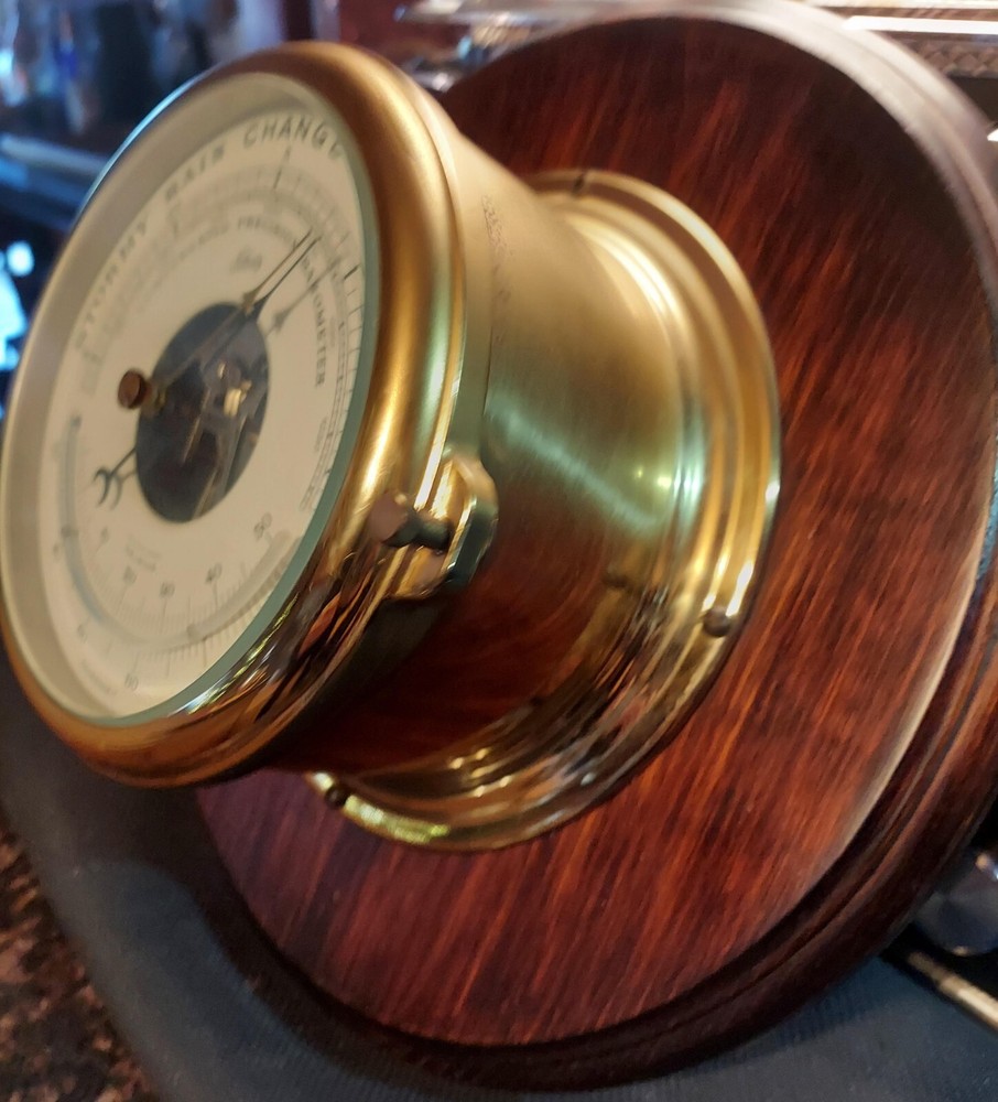 Schatz Brass Ship's Compensated Precision Barometer & Thermometer, West Germany